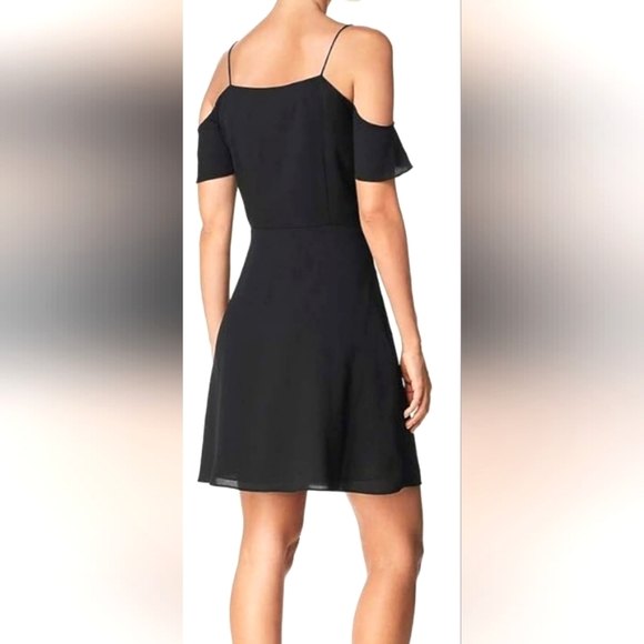 Nwt Cooper & Ella Black Dress Spaghetti Straps Off the Cold Shoulder Knot Detail - Picture 5 of 8